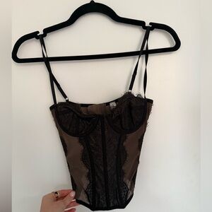 Black Lace Corset Top